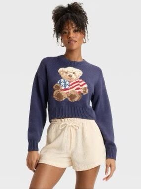 Grayson/Threads Teddy Bear Flag Sweater